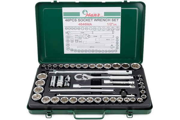 Набор инструментов 1/2", 46шт Hans 4646MA