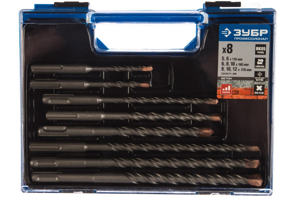 Набор буров SDS-Plus 8 шт. по бетону Зубр 29314-H8