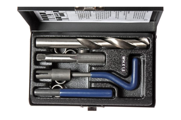 Набор для восстановления резьбы (вставки М14х1.5, L=21 мм, 5 штук) 9 предметов JTC 4789