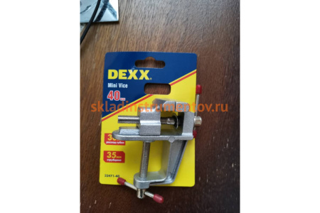 Настольные мини тиски с винтовым зажимом DEXX 40 мм 32471-40