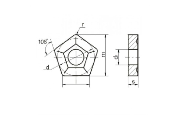 Пластина 10114-110408 PNUM-110408 пятигранная, ВК8 B35 со стружколомом GRIFF 032211
