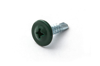 Саморезы с прессшайбой и сверлом по листовому металлу до 2мм Зубр RAL-6005 PH2 4,2х16мм 500шт 300211-42-016-6005