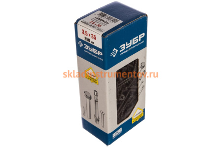 Саморезы универсальные по дереву 350 шт. (3,5х35 мм; PH2; ТФ1) Зубр 4-300031-35-035