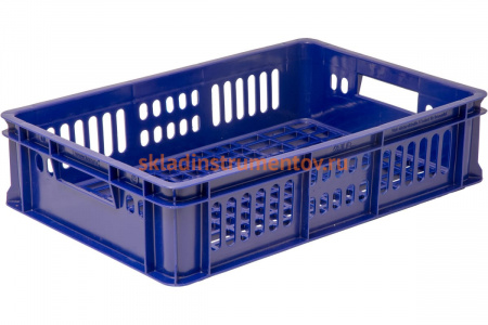 Хлебный ящик п/э 600х400х150 с перфорацией синий морозостойкий ТАРА 00447