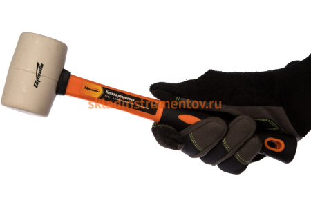 Резиновая киянка SPARTA 225 г, белая резина, фиберглассовая рукоятка 11128