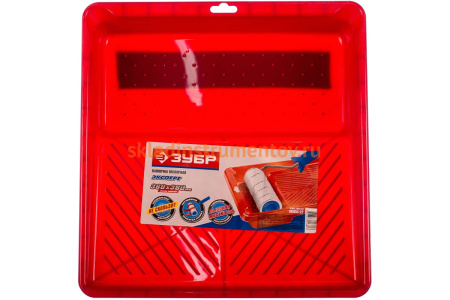 Ванночка Зубр ЭКСПЕРТ малярная пластмассовая, для валиков до 270 мм, 360x360мм 06055-27