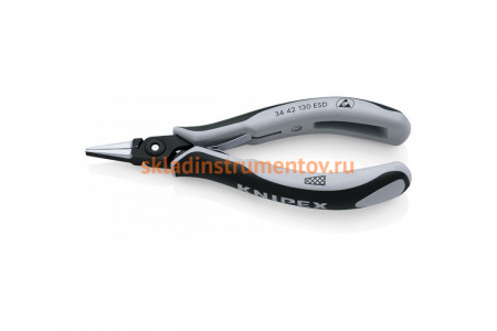 Плоскогубцы прецизионные захватные Knipex для электроники антистатические вороненые 130 мм KN-3442130ESD