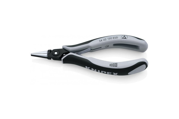 Плоскогубцы прецизионные захватные Knipex для электроники антистатические вороненые 130 мм KN-3442130ESD