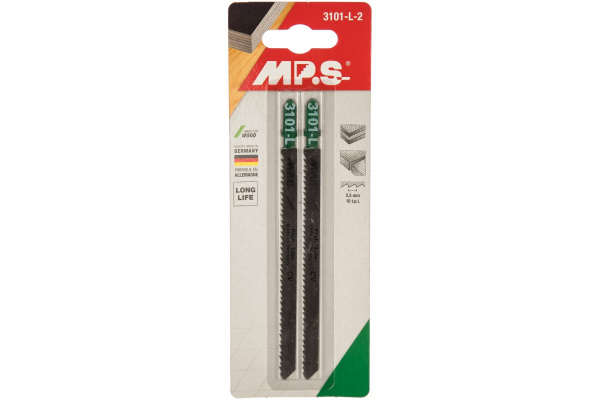 Пилки T101B удлиненные (132х110х2.5 мм; 2 шт.) по древесине, ДСП, фанере, пластике MPS 3101-L-2