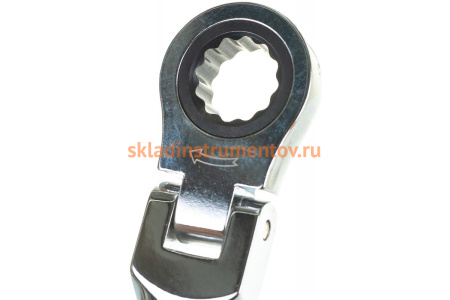 Комбинированный ключ трещоточный шарнирный 10мм на держателе ЭВРИКА ER-61010H