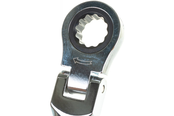 Комбинированный ключ трещоточный шарнирный 10мм на держателе ЭВРИКА ER-61010H