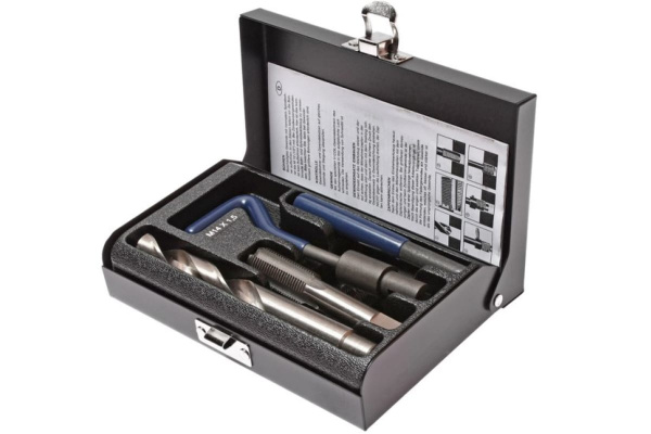 Набор для восстановления резьбы (вставки М14х1.5, L=21 мм, 5 штук) 9 предметов JTC 4789