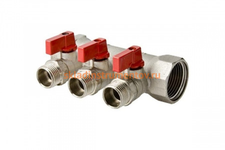 Коллектор с кранами Энкор 2 выхода х 1 х 1/2 НР /1/24/ 78050