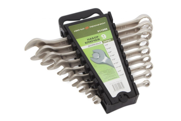 Набор комбинированных дюймовых ключей 9 шт холдер ДТ/10 Дело Техники 511098