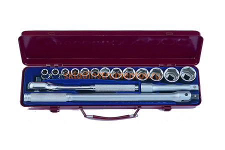 Набор 1/2 головок SF 10-27мм, трещотка, удлинитель 5 вороток шарнирный 15 FORCE 4161-7