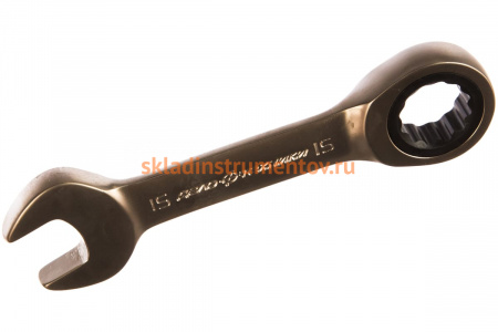 Комбинированный трещоточный короткий ключ 15 мм ДТ 200/5 Дело Техники 515615