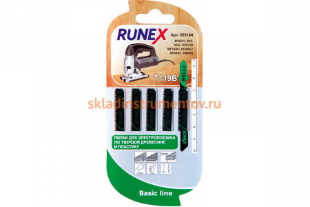 Пилки 75x50 мм, прям распил T119B, 5 шт. Runex 555104