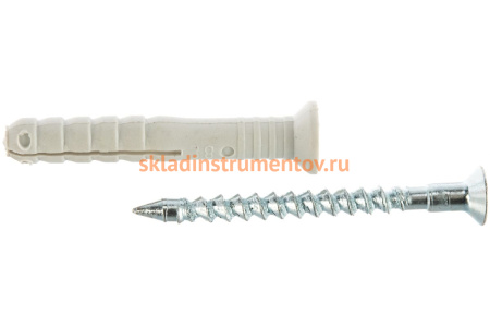 Дюбель-гвоздь нейлоновый с потайным бортиком 125 шт. (6x40 мм; ТФ5) Зубр 4-301375-06-040