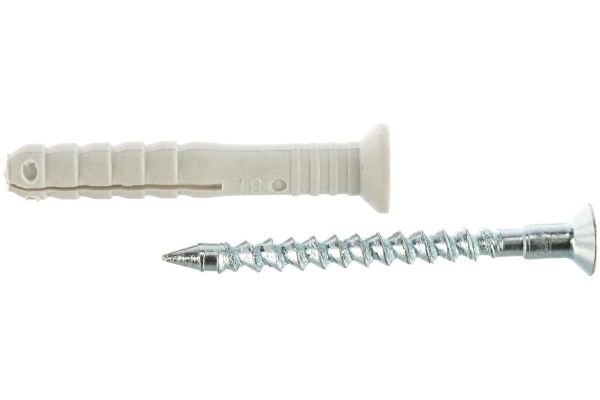 Дюбель-гвоздь нейлоновый с потайным бортиком 125 шт. (6x40 мм; ТФ5) Зубр 4-301375-06-040