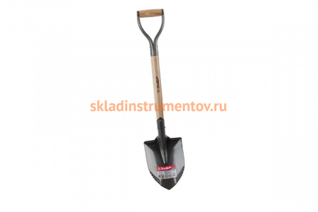 Лопата Зубр БЕРКУТ автомобильная деревянный черенок металлическая рукоятка  Проф 4-39506_z02