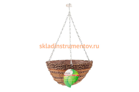 Подвесное кашпо PALISAD ротанг, полукруг, d30см 69064