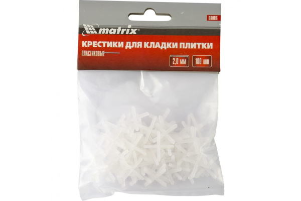 Крестики (100 шт; 2 мм) для кладки плитки MATRIX 88086 Крестики (100 шт; 2 мм) для кладки плитки MATRIX 88086