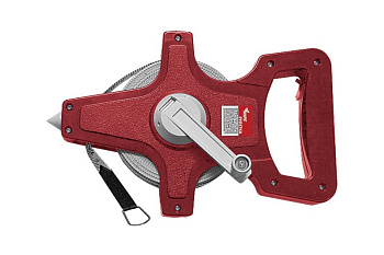 Землемерная рулетка (красный открытый корпус, фибергласовая лента 30 м) КУРС 17663