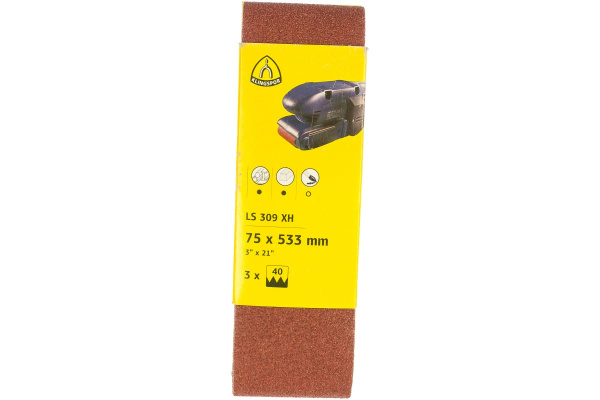 Шлиф-лента универсальная для шлифмашин (75х533 мм; Р40) 3 шт. KLINGSPOR 7018