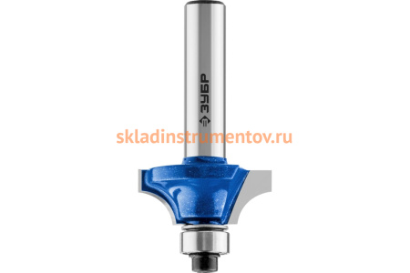 Фреза кромочная калевочная ПРОФЕССИОНАЛ №1 (25.4х10.5х51.7 мм; R6.35 мм; хвостовик 8 мм) Зубр 28700-25.4