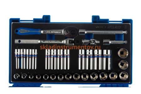 Набор торцевых головок с принадлежностями 3/8" KING TONY шестигранные, 7-24 мм, 33 предмета 3533MRV