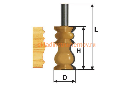 Фреза кромочная фигурная (32х57 мм; хвостовик 12 мм) по дереву Энкор 10684