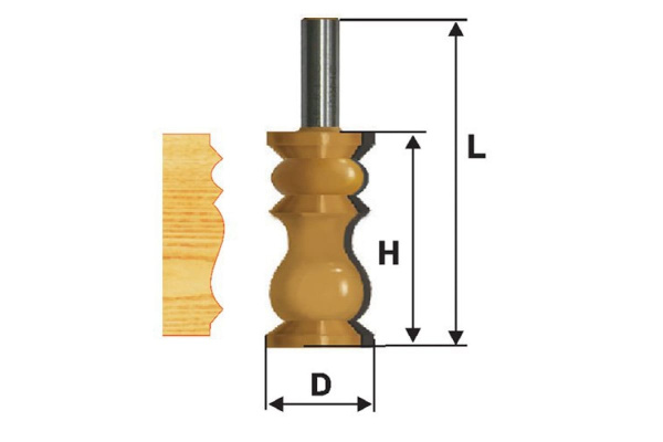 Фреза кромочная фигурная (32х57 мм; хвостовик 12 мм) по дереву Энкор 10684 Фреза кромочная фигурная (32х57 мм; хвостовик 12 мм) по дереву Энкор 10684