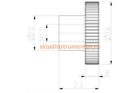 Ручка с накаткой KIPP K0143.10