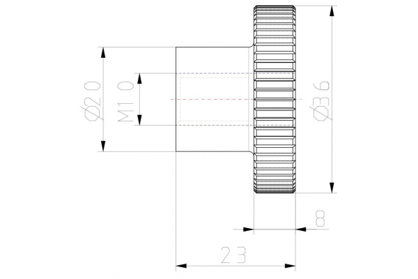 Ручка с накаткой KIPP K0143.10