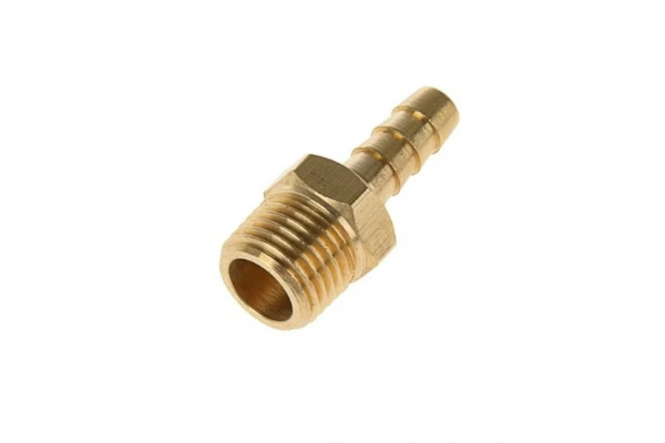 Штуцер пневматический (1/4"M - елочка 6 мм) ЭВРИКА ER-MH04/04