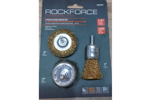 Набор кордщеток для дрели 3 шт. Rockforce RF-BWS301