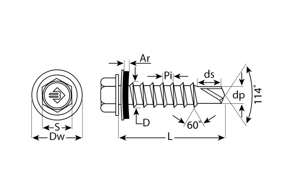 Саморезы для крепления кровельных материалов к металлическим конструкциям Зубр оцинкованные, 6,3x80 мм, 500 шт 4-300310-63-080