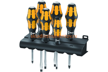 Набор силовых отверток Wera, подставка, 6 предметов, WE-018282