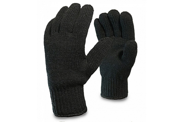 Трикотажные перчатки с двойной манжетой СИБРТЕХ, акрил, чёрные 68671 Трикотажные перчатки с двойной манжетой СИБРТЕХ, акрил, чёрные 68671