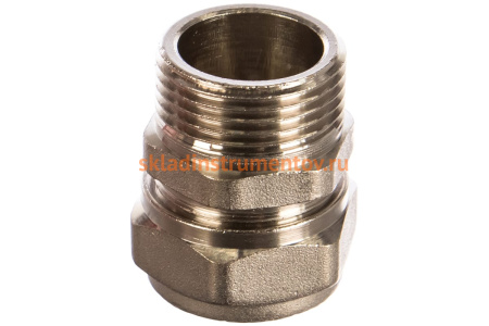 Соединитель (20х2 мм; 3/4"; цанга-штуцер) для трубопровода Зубр 51401-20-3/4