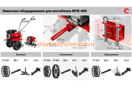 Бензиновый мотоблок ЗУБР МТБ-400 Бензиновый мотоблок ЗУБР МТБ-400