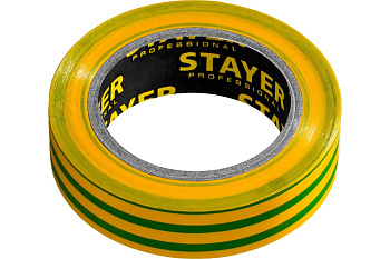Изолента STAYER Protect-10 ПВХ 10м (0,13х15 мм), желто-зеленая 12291-S