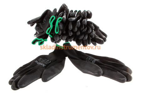 Перчатки с полиуретановым покрытием HAUPA размер 9, черные, 10 пар 120300/9-10