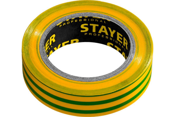 Изолента STAYER Protect-10 ПВХ 10м (0,13х15 мм), желто-зеленая 12291-S