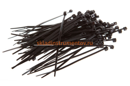 Кабельные стяжки черного цвета HAUPA устойчив к воздействию УФ-лучей, 100x2.5 мм, 100 штук 262602