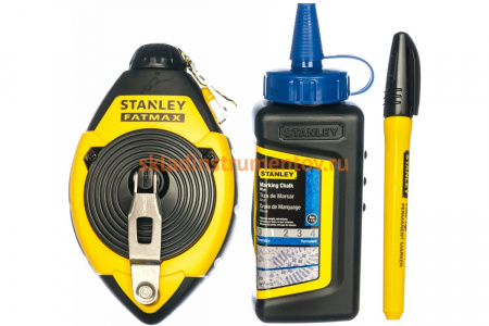 Набор из 3 предметов: отбивочный шнур 30 м, краситель, маркер Stanley 0-47-681