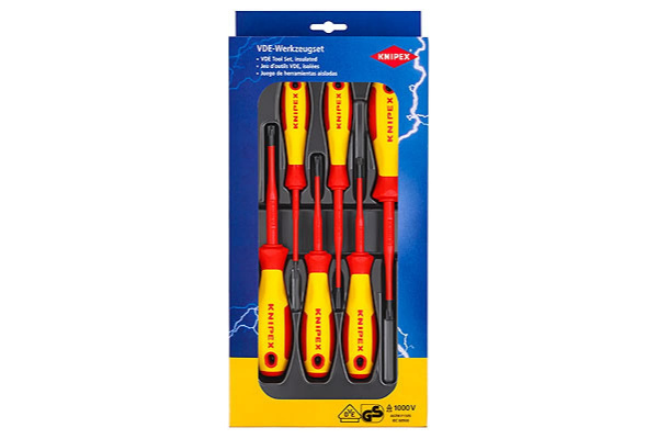 Набор отвёрток KNIPEX VDE, тонкие, 6 предметов, SL2.5/4, PlusMinus PH/S PZ/S 1/2 KN-002012V05
