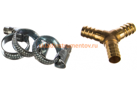 Разветвитель Y-образный елочка 10 мм с хомутами ROCKFORCE RF-E102-5/3