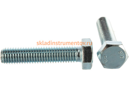 Болт с шестигранной головкой Зубр DIN 933, класс прочности 8.8, оцинкованный, M12x55 мм, ТФ6, 3 шт. 4-303076-12-055