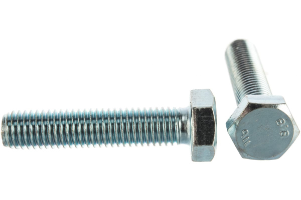 Болт с шестигранной головкой Зубр DIN 933, класс прочности 8.8, оцинкованный, M12x55 мм, ТФ6, 3 шт. 4-303076-12-055